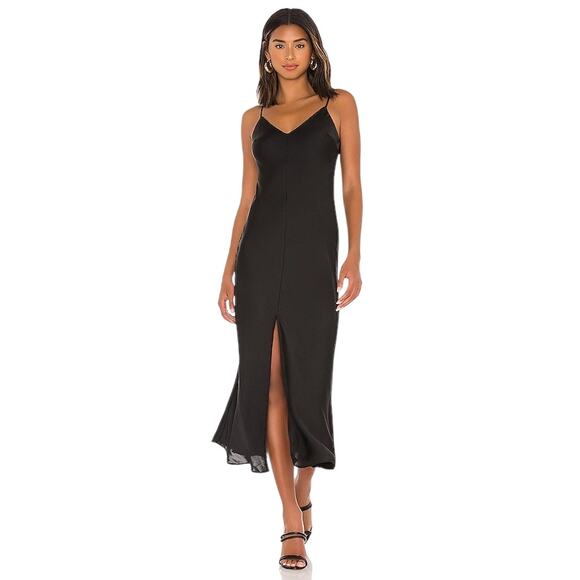 Free People Intimately Black Smoke & Mirrors Maxi Slip Dress Size Large - Picture 1 of 9